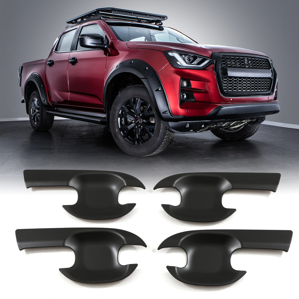 Black Door Handle Protector Covers for Isuzu D-Max RG 2021+