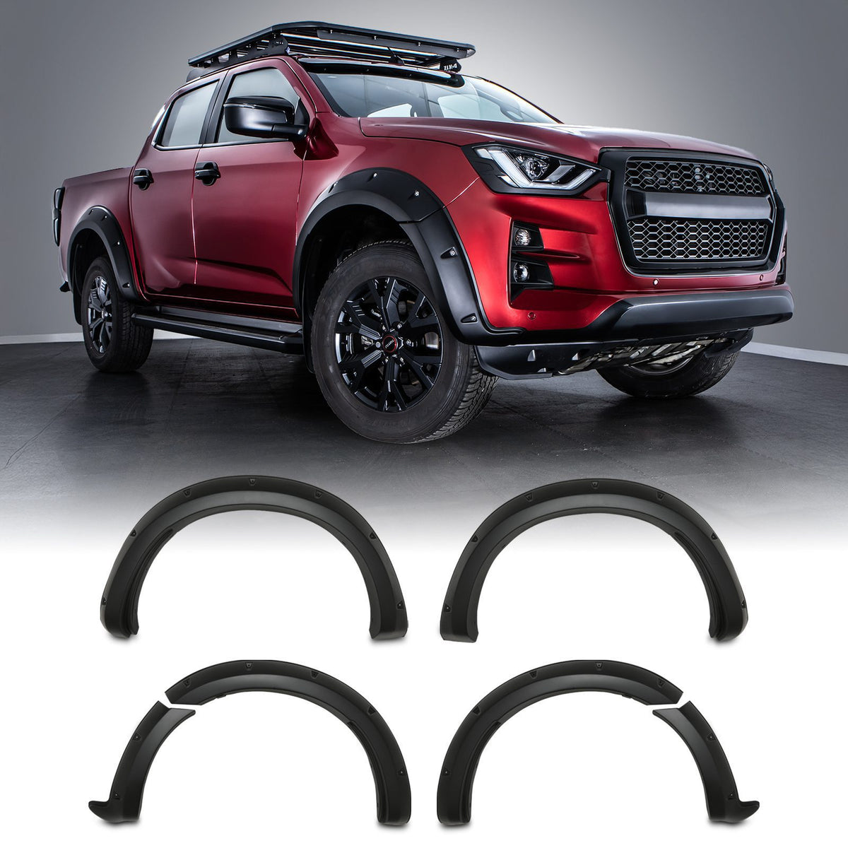 Matte Black 75mm Wheel Arches for Isuzu D-Max RG 2021+