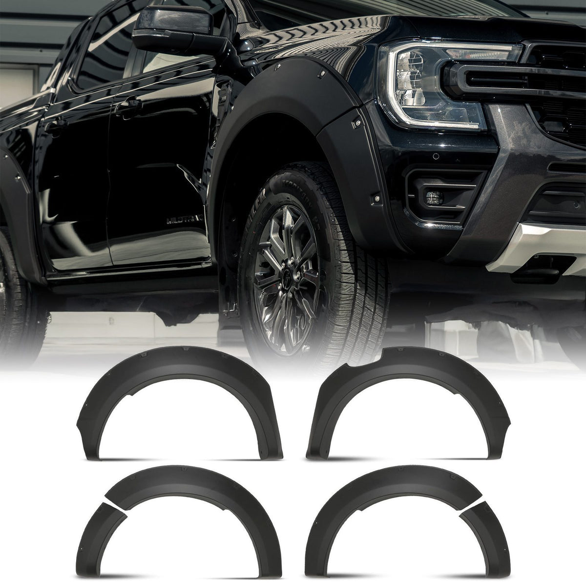 85mm Matte Black Wheel Arch Kit for Ford Ranger T9 Wildtrak 2023+