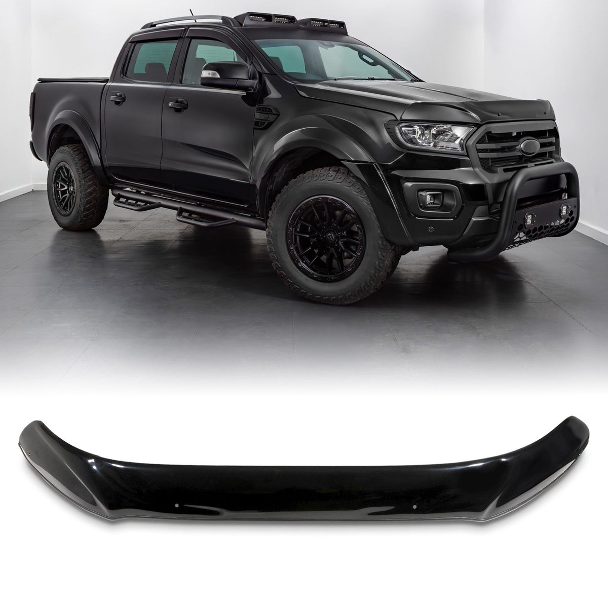 Black Bonnet Guard Cover for Ford Ranger T7 T8 15-21