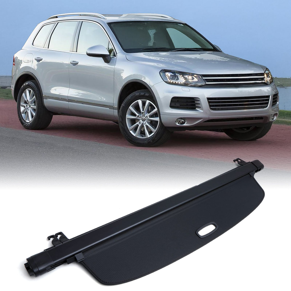Black Retractable Roller Parcel Shelf for VW Touareg 7P 10-17