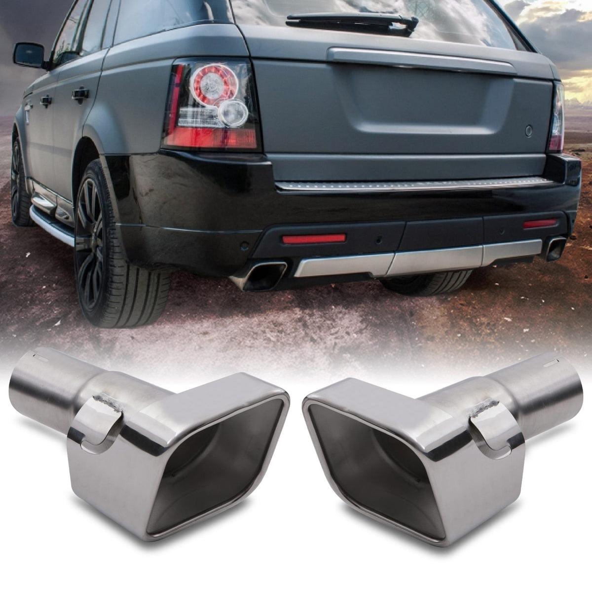 Exhaust Tail Pipe Trims for Range Rover Sport Petrol L320 10-13
