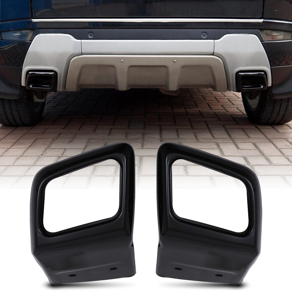 Black Exhaust Rear Tail Pipe Trims for Range Rover Evoque L538 10-17