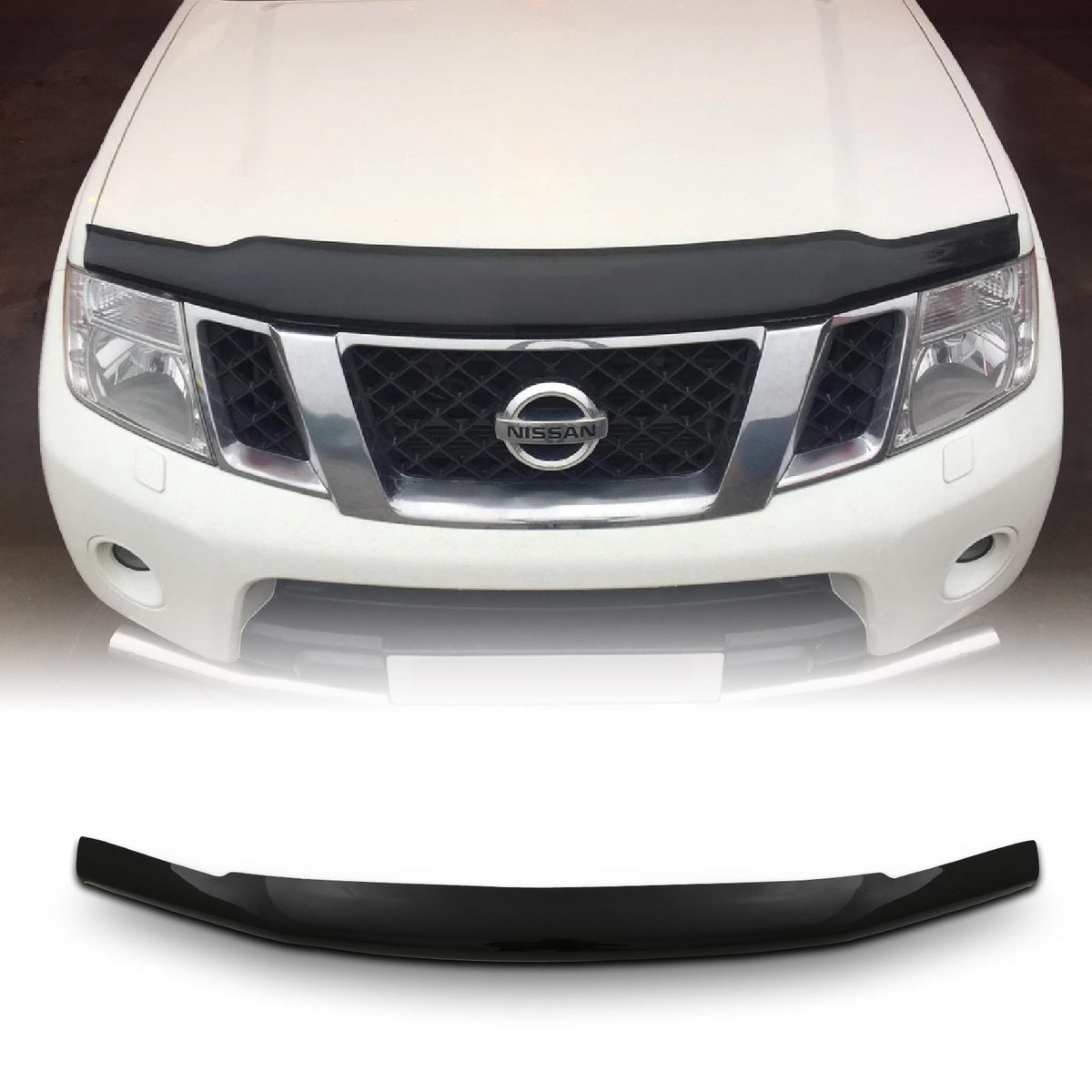 Black Bonnet Guard Protector for Nissan Navara D40 10-14