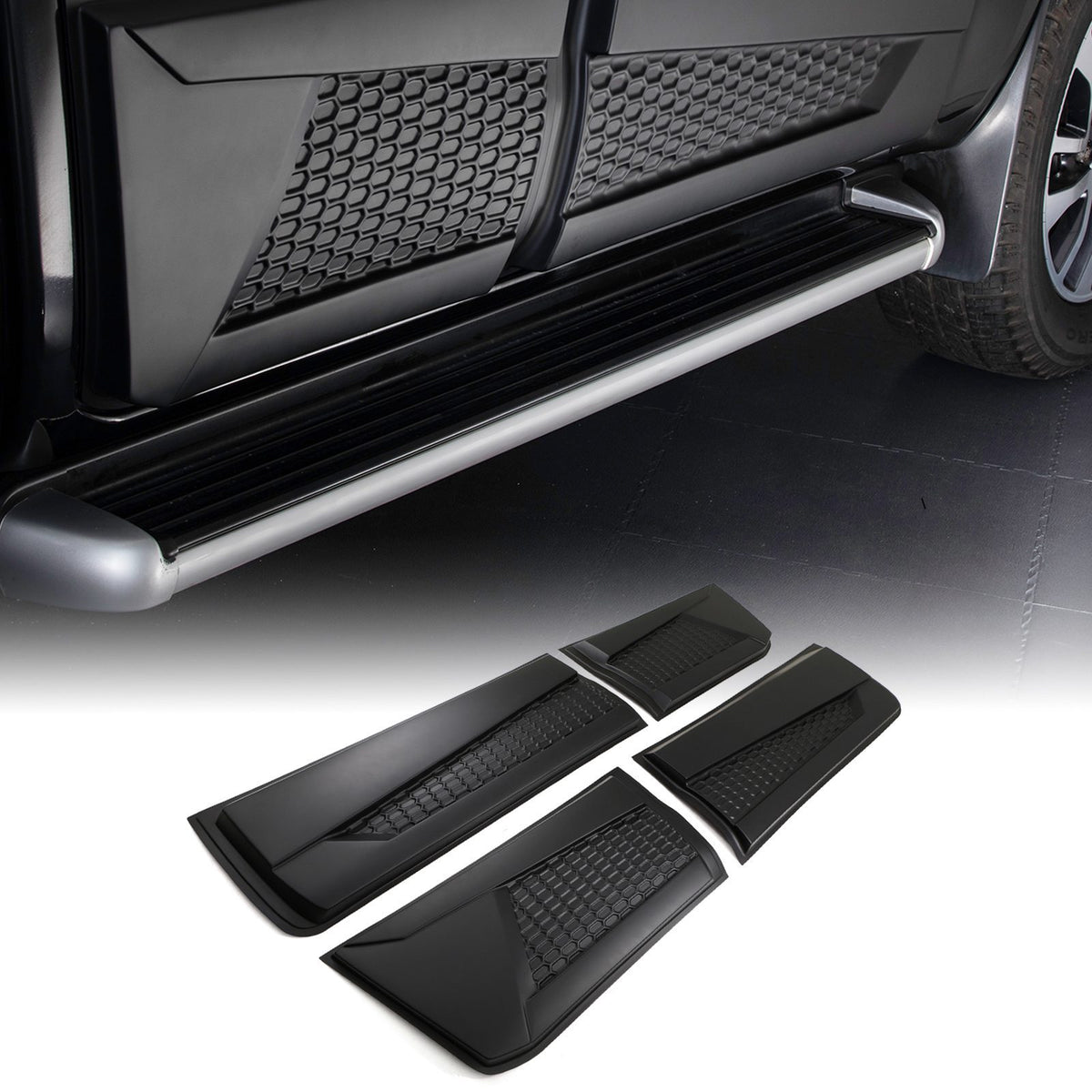 Matte Black Large Body Cladding Kit for Nissan Navara D23 NP300 14-20