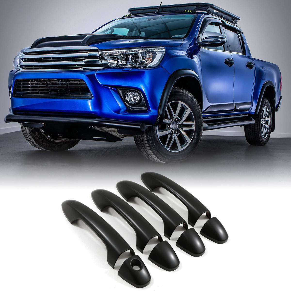 Black Door Handle Protector Covers for Toyota Hilux Revo 15-21
