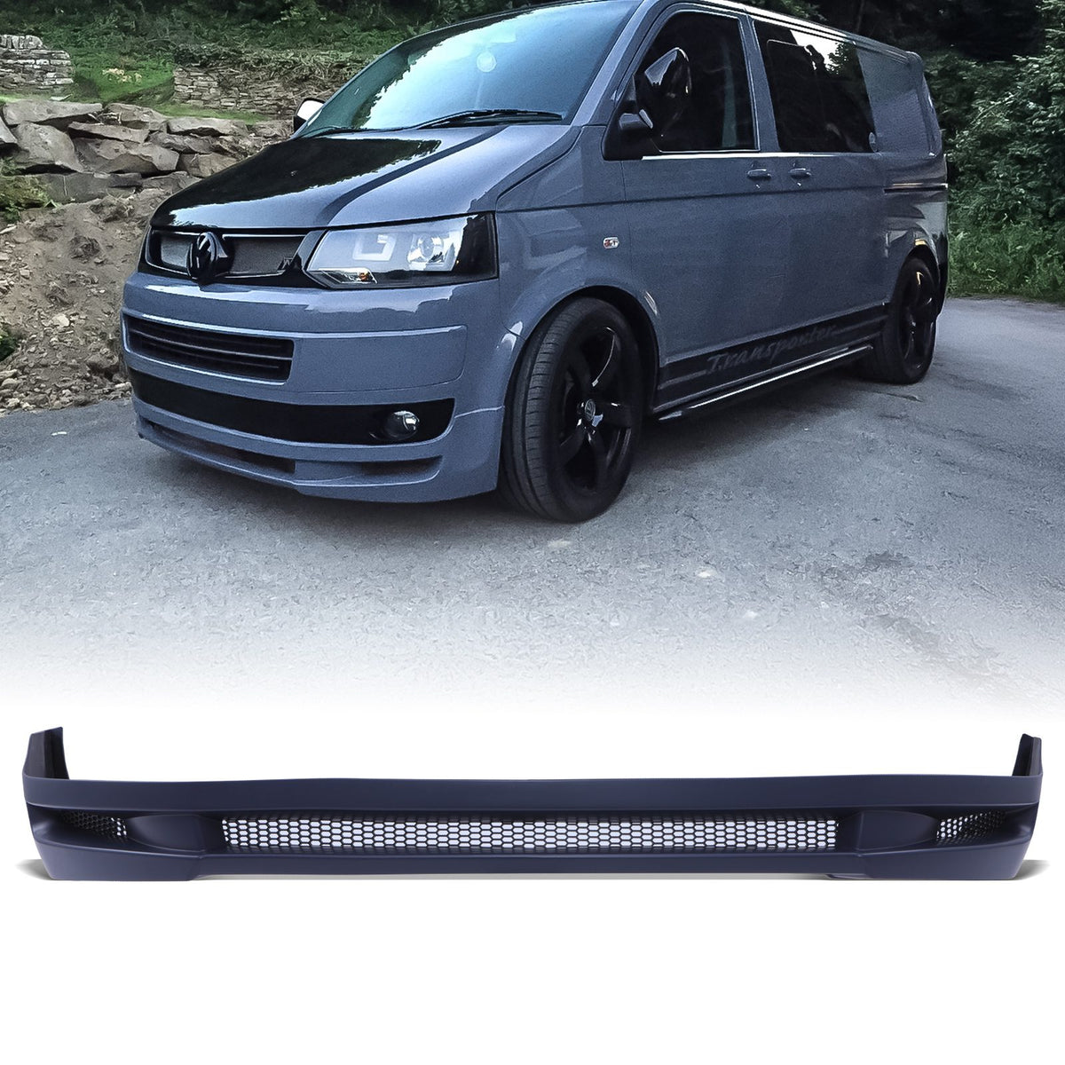 ABS Style Front Bumper Extension for VW Transporter T5.1 Facelift 09-15