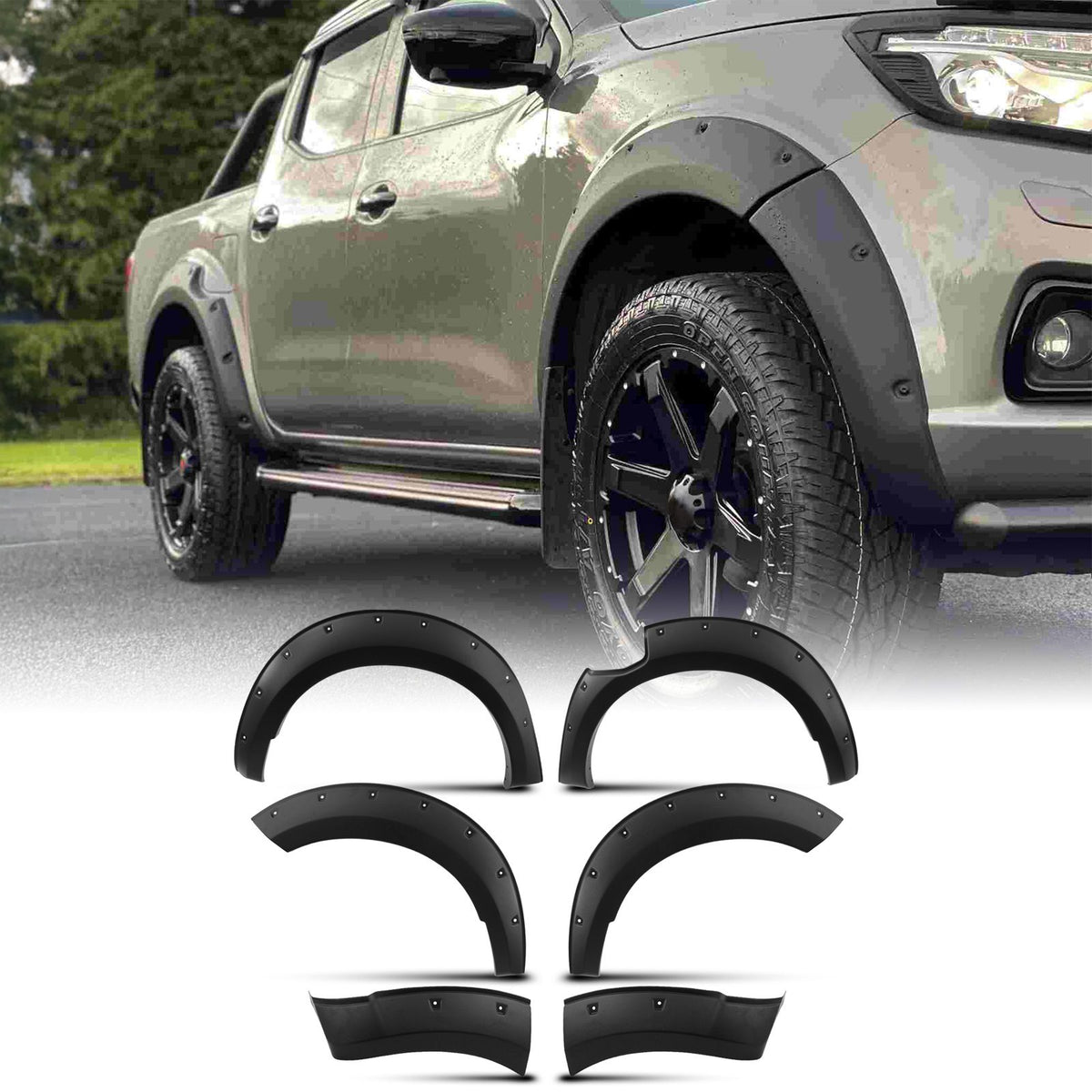 Black Fender Flare Kit for Nissan Navara D23 NP300 2014-21