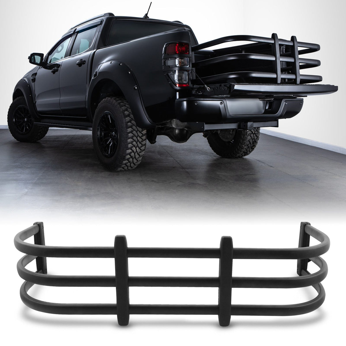 Black Truck Bed Extender Rack for Ford Ranger T8 2019-2022