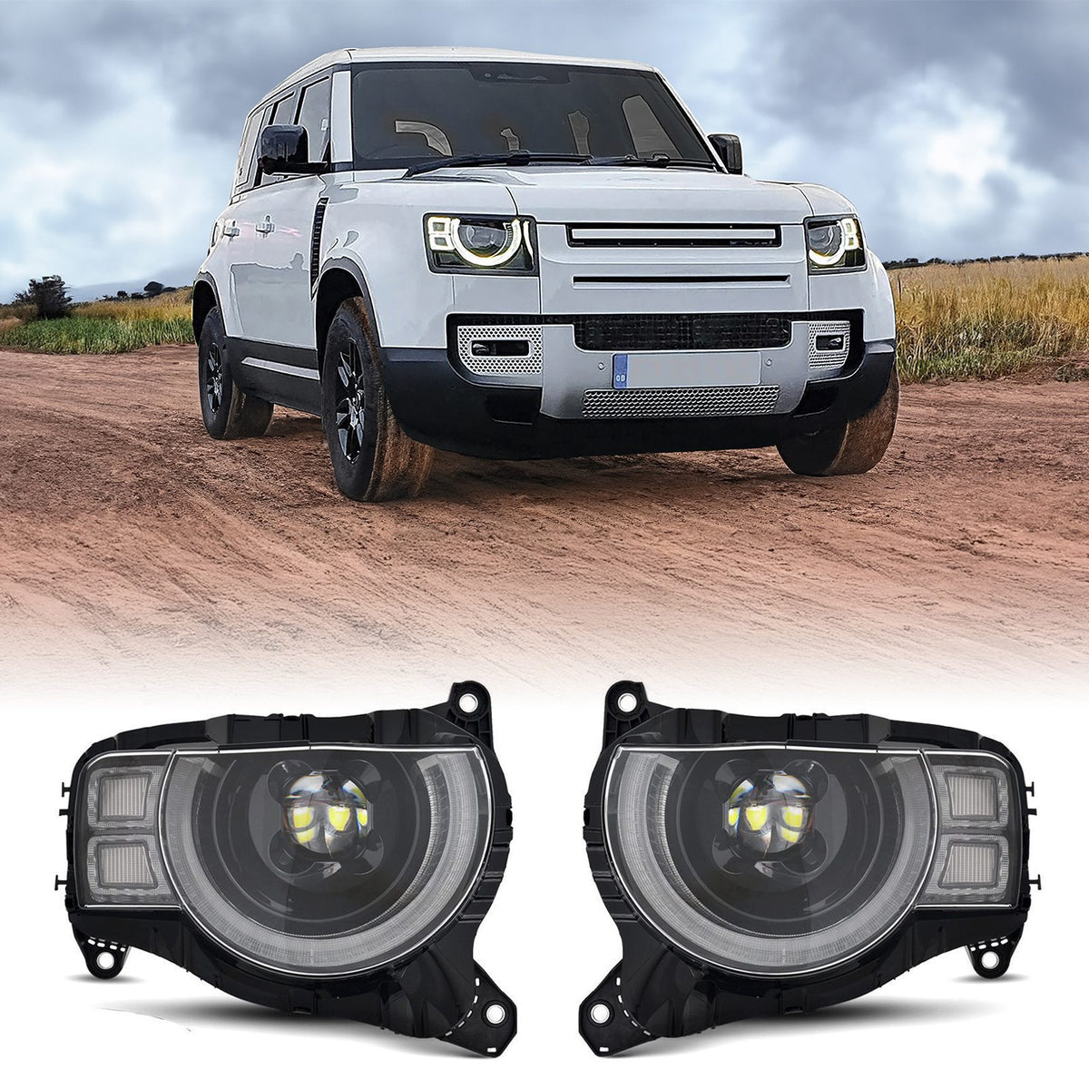 Front LED Headlights for Land Rover Defender L663 2020+