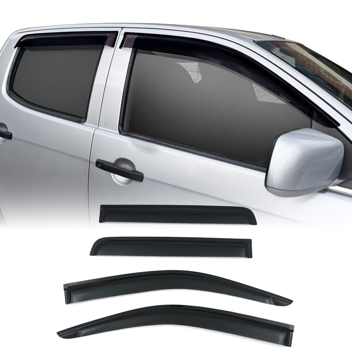 Black Wind Deflectors for Isuzu D Max 12-19