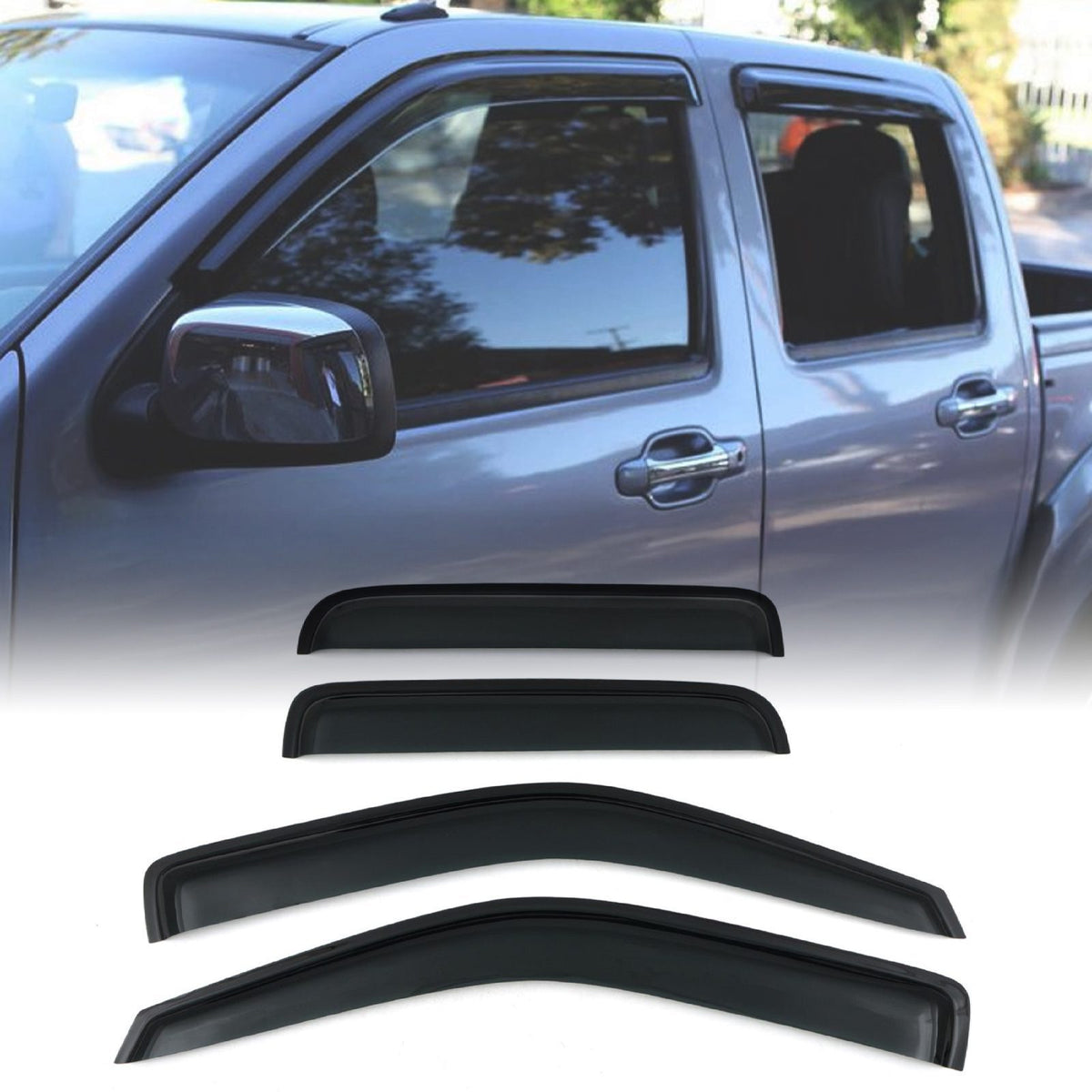 Black Wind Deflectors for Isuzu D Max 07-11