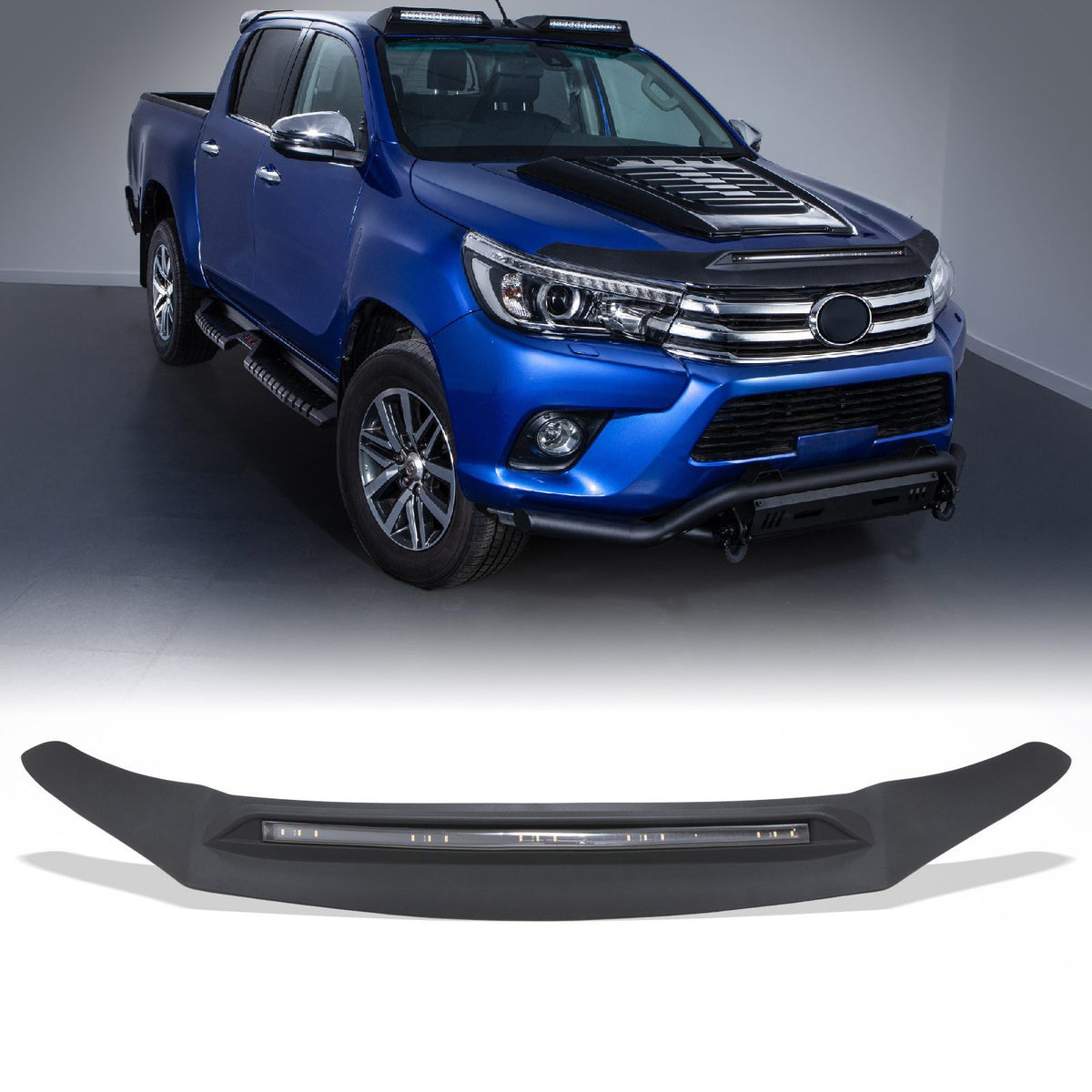 Black Bonnet Guard for Toyota Hilux Revo MK8 15-21