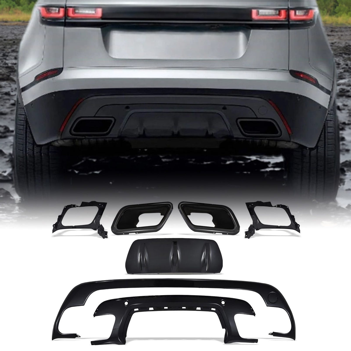 Gloss Black Body Trim Kit for Range Rover Velar L560 2017+