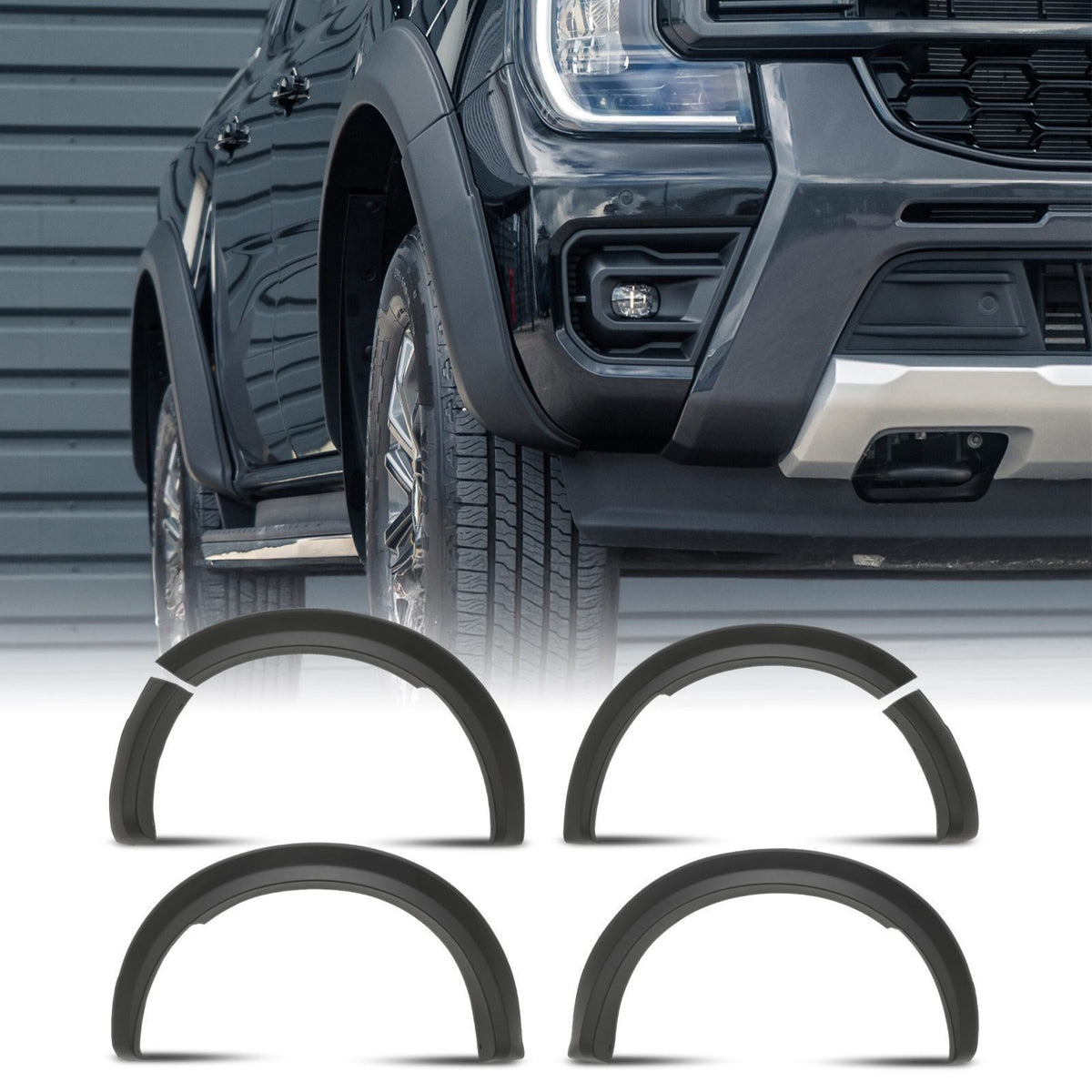 Matte Black Wheel Arches Set for Ford Ranger T9 XLT 2023+