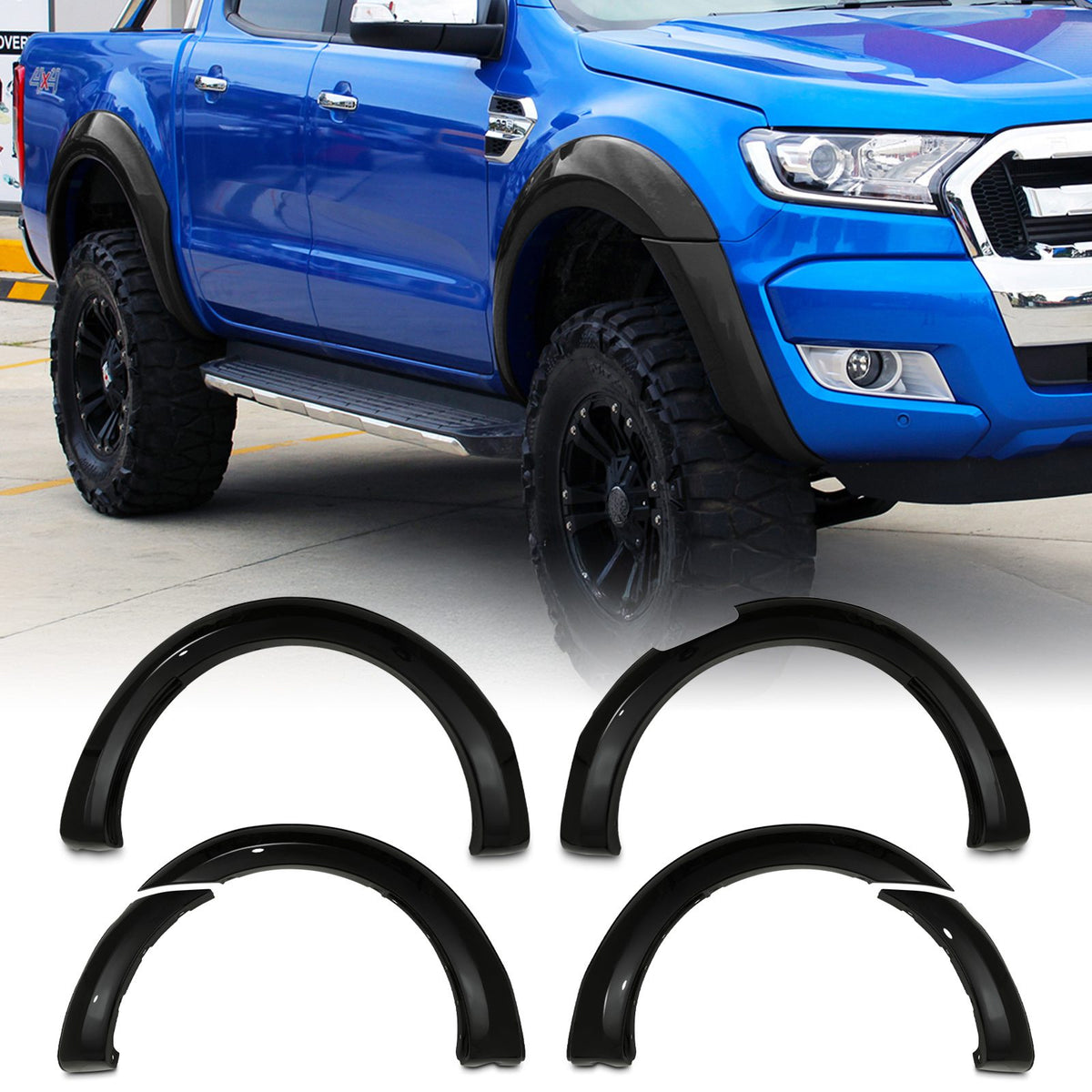 OEM Style Gloss Black Wheel Arches for Ford Ranger T7 15-17