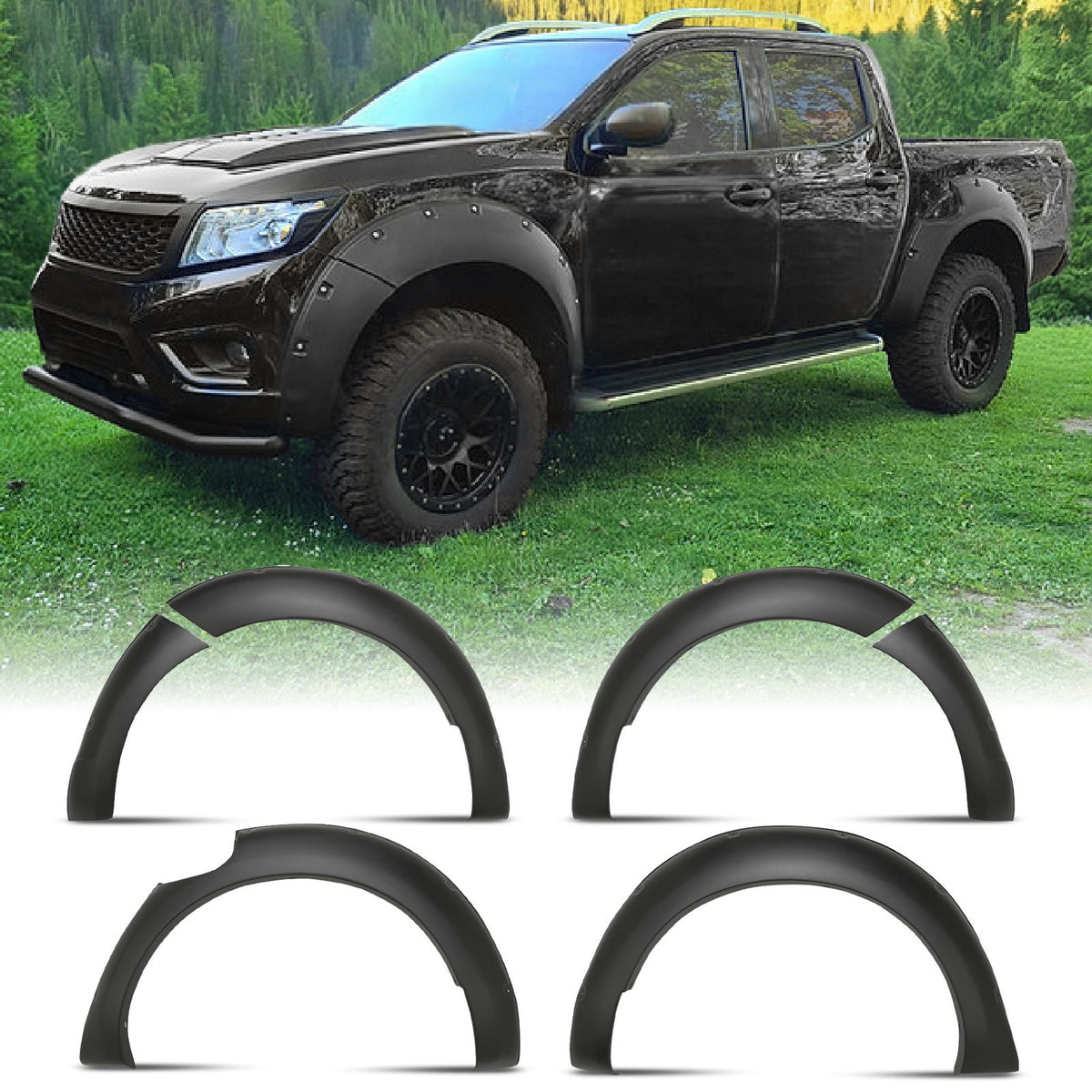 Matte Black Wheel Arches for Nissan Navara D23 NP300 14-20