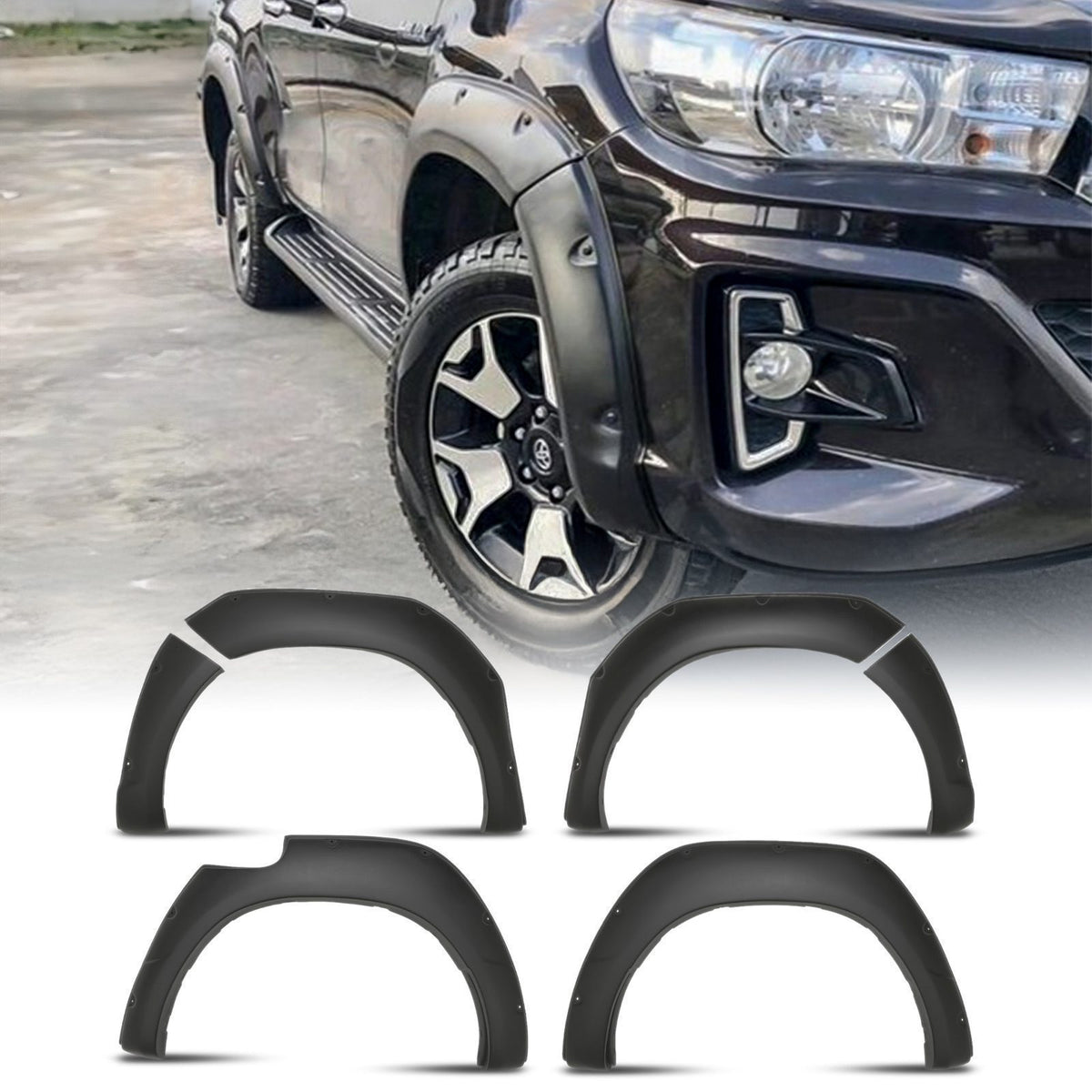 70mm Matte Black Wheel Arches for Toyota Hilux Revo 18-20