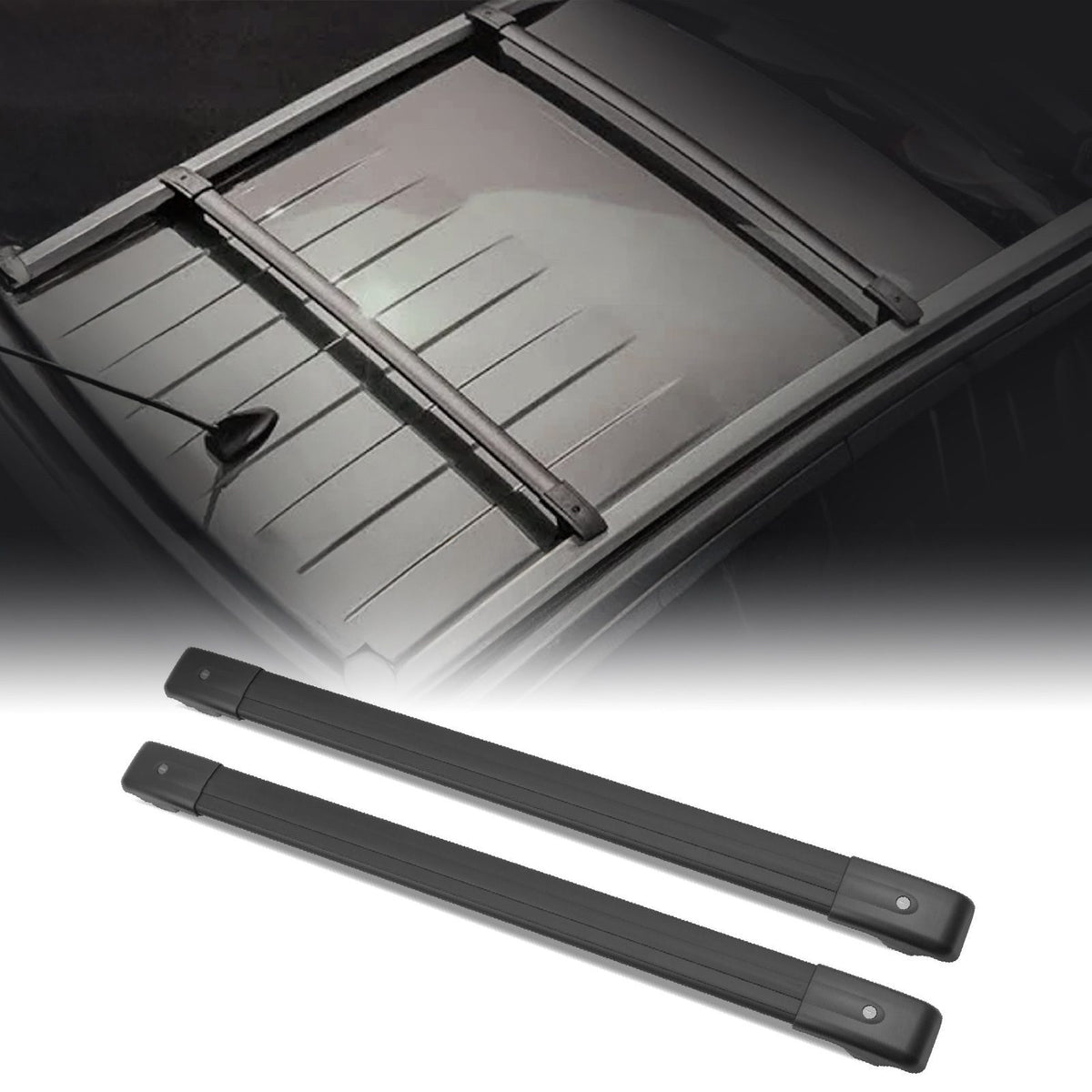 Black Cross Bars for Ford Ranger T6 T7 T8 12-21