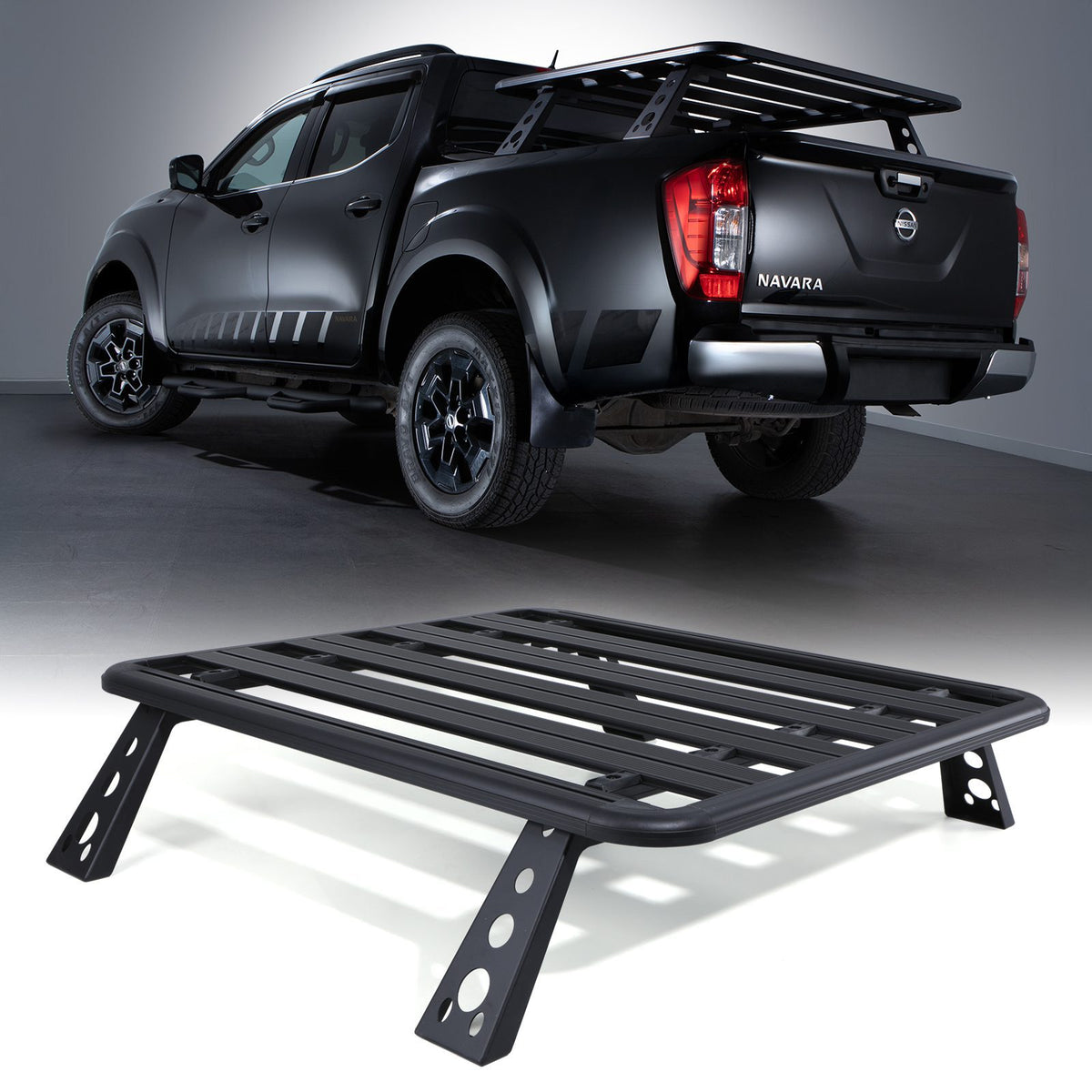 Black Truck Bed Tailgate Rack for Nissan Navara D23 NP300 15-21