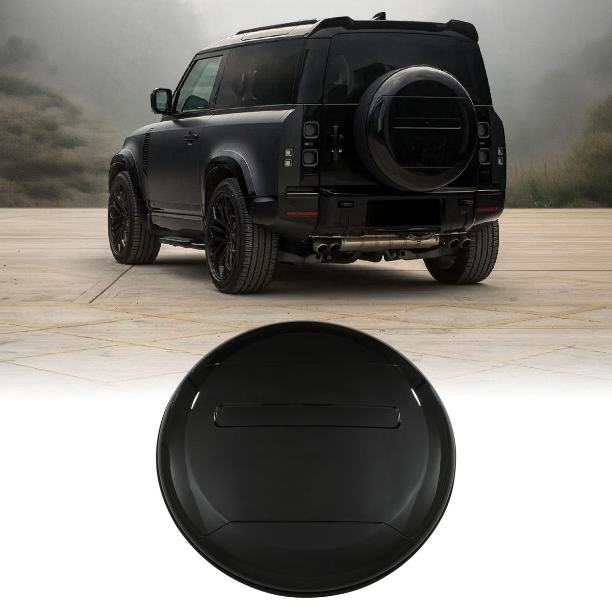 Metallic Black Spare Wheel Cover for Land Rover Defender L663 2020+