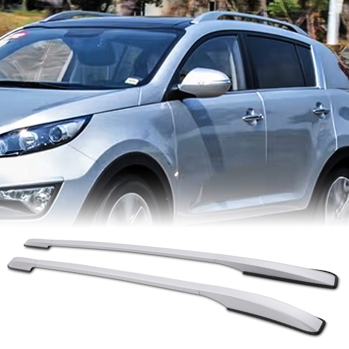 Silver Roof Rails for Kia Sportage SL 11-16