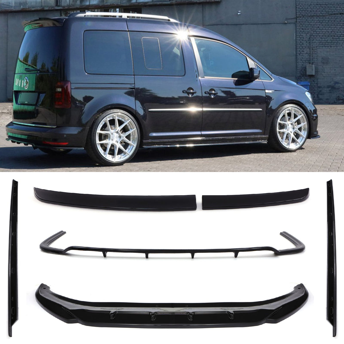 Front & Rear Aero Body Kit for VW Caddy MK5 LWB Barn Door 2020+