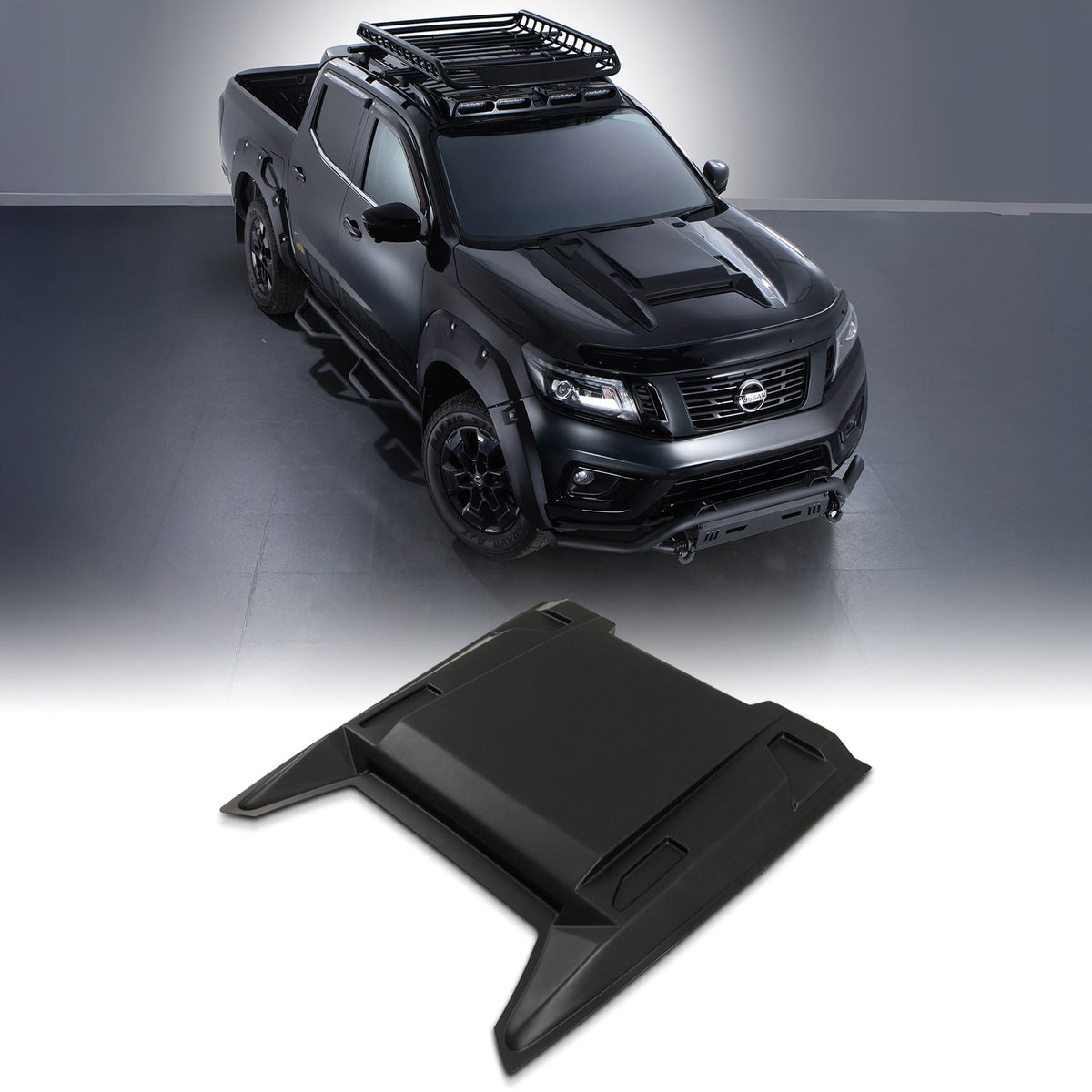 Matte Black Bonnet Scoop Vent Cover for Nissan Navara D23 NP300 14-20
