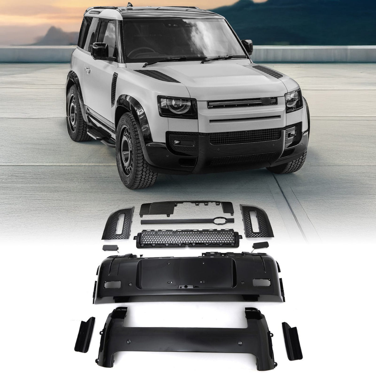 Black Pack Full Bumper Trim Kit for Land Rover Defender L663 2020+
