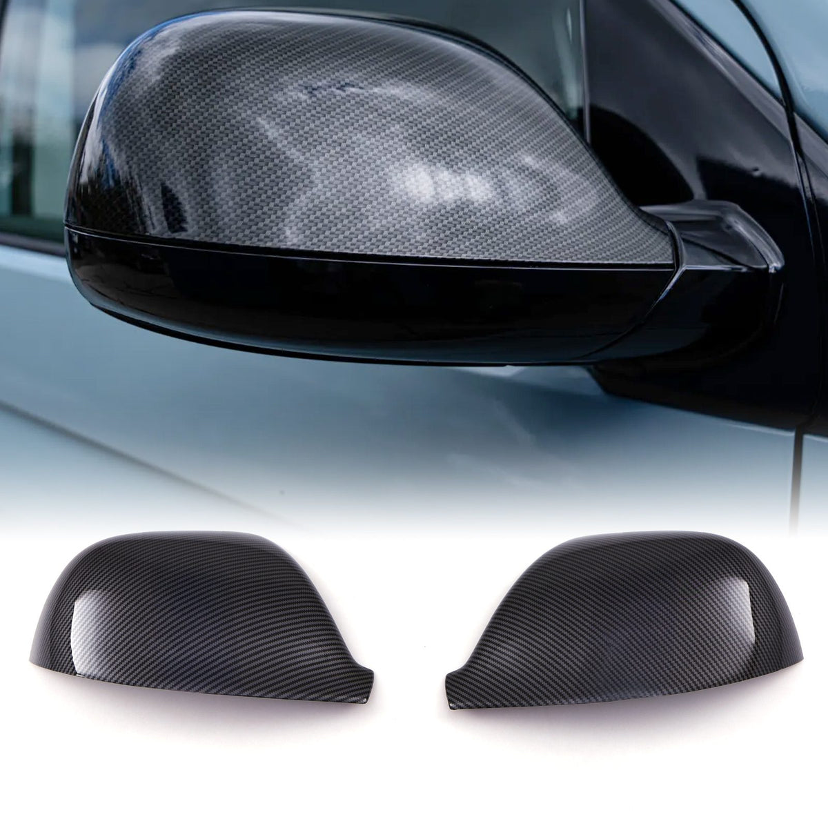 Carbon Fibre Look Wing Mirror Covers for VW Transporter T6 T6.1 16-24