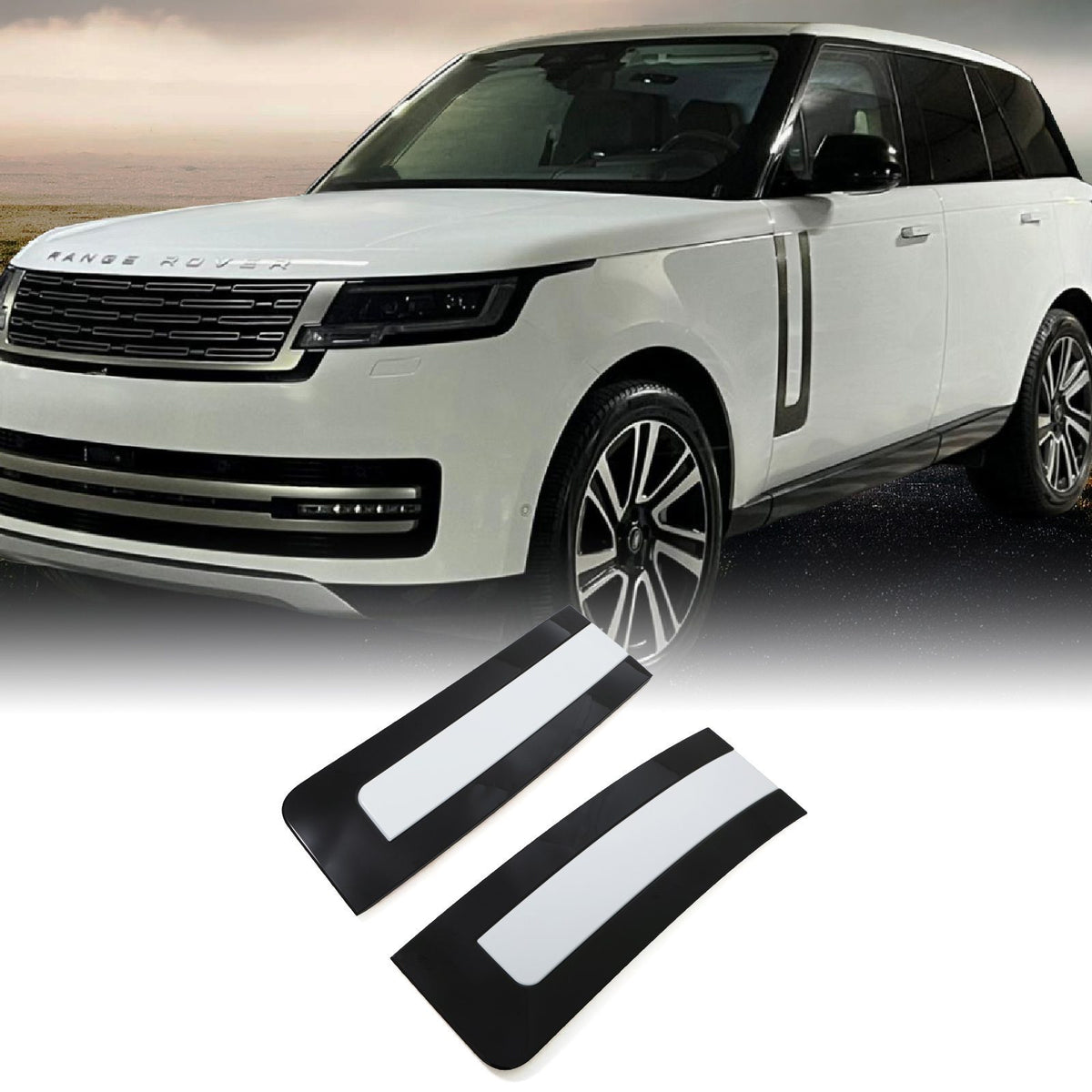 White with Gloss Black Surround Side Vents for Range Rover Vogue L460 2022+