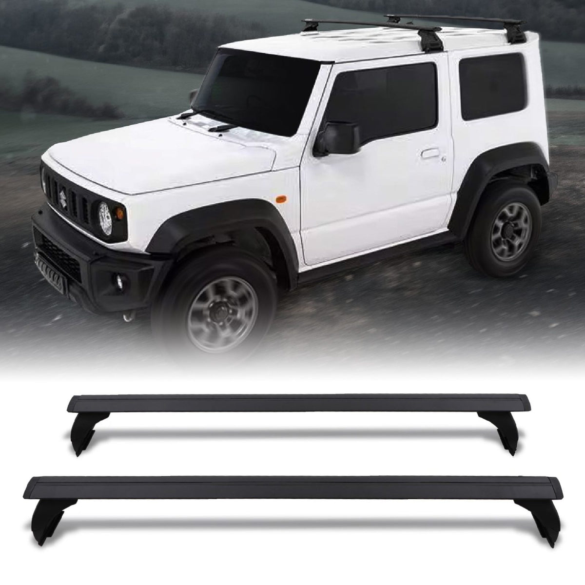 Black Roof Cross Bars for Suzuki Jimny MK4 18+