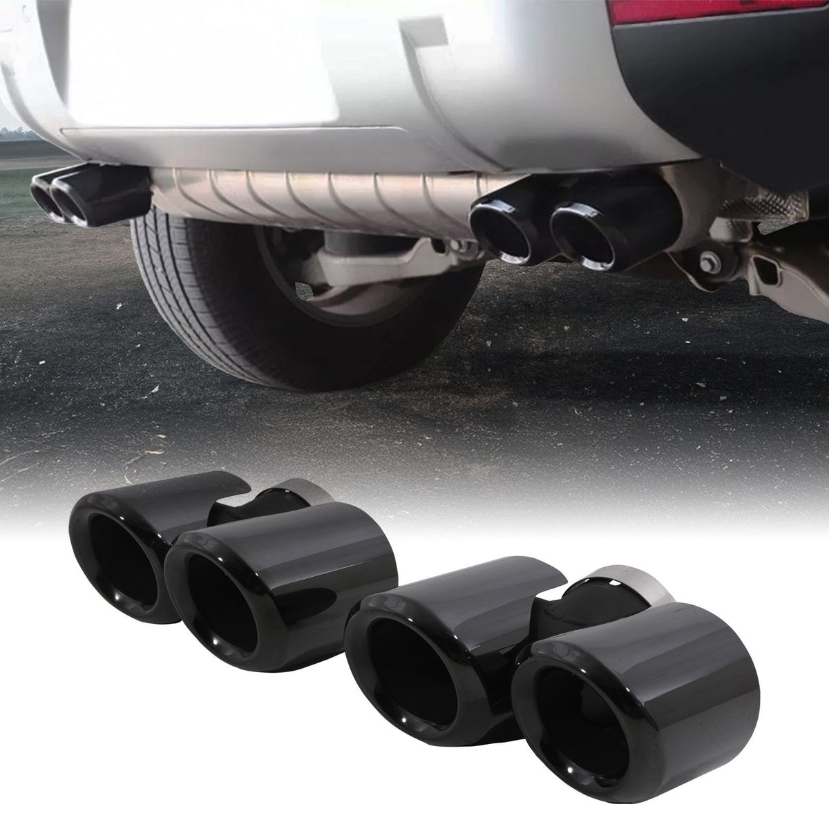Black Exhaust Tail Pipe Tips for Land Rover Defender L663 2020+