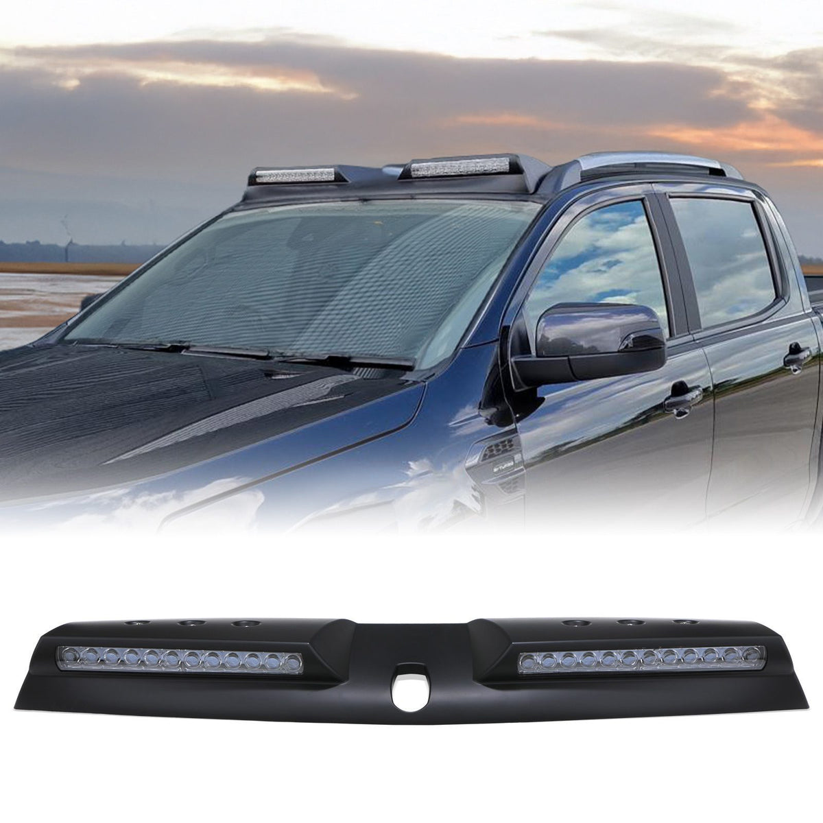 Twin Roof Light Pod With LED Lights for Ford Ranger T6 T7 T8 12-22