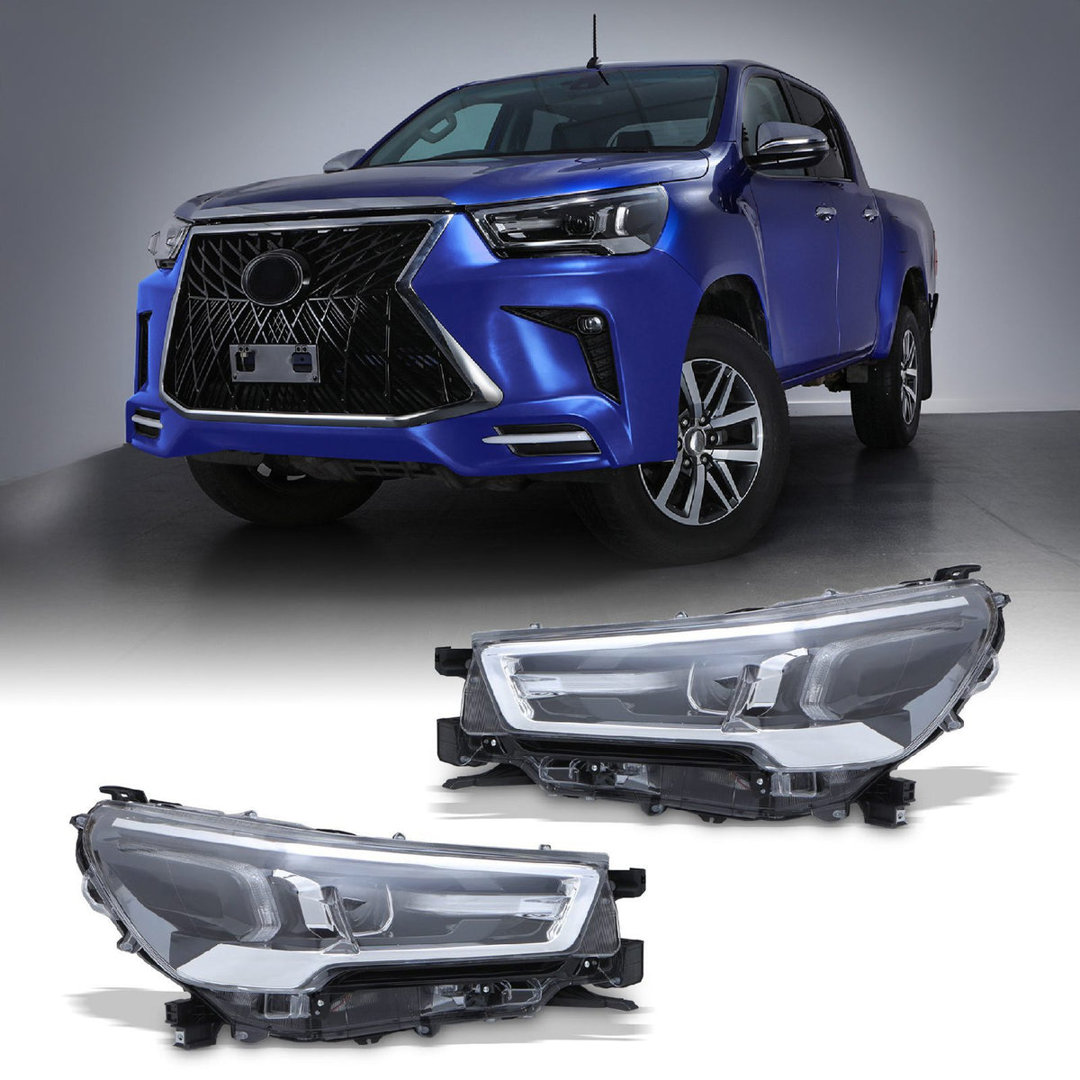 LED Clear Headlights for Toyota Hilux Revo MK9 Invincible 2021+
