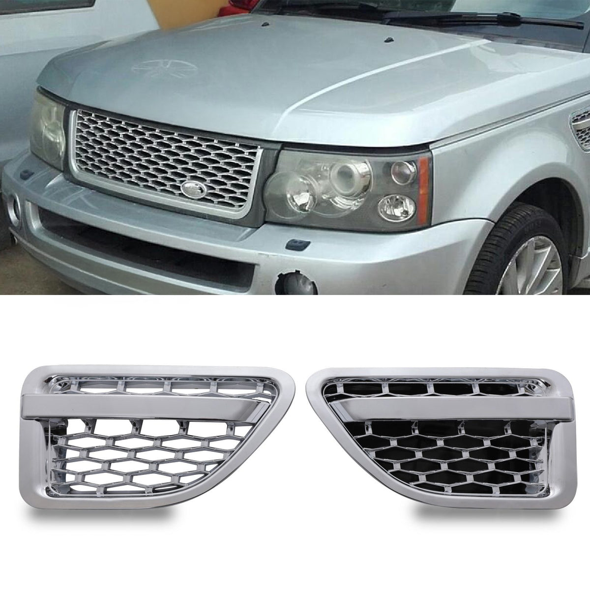 Chrome Side Air Intake Vents for Range Rover Sport LS L320 05-09