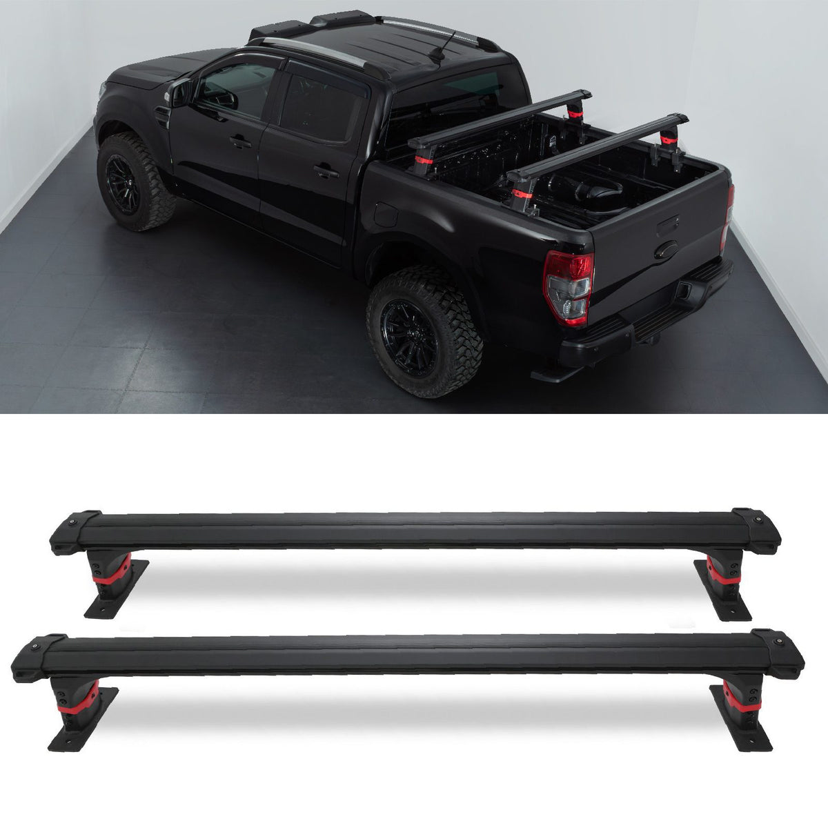 Heavy Duty 200kg Truck Bed Rail Cross Bars for Ford Ranger T9 2023+