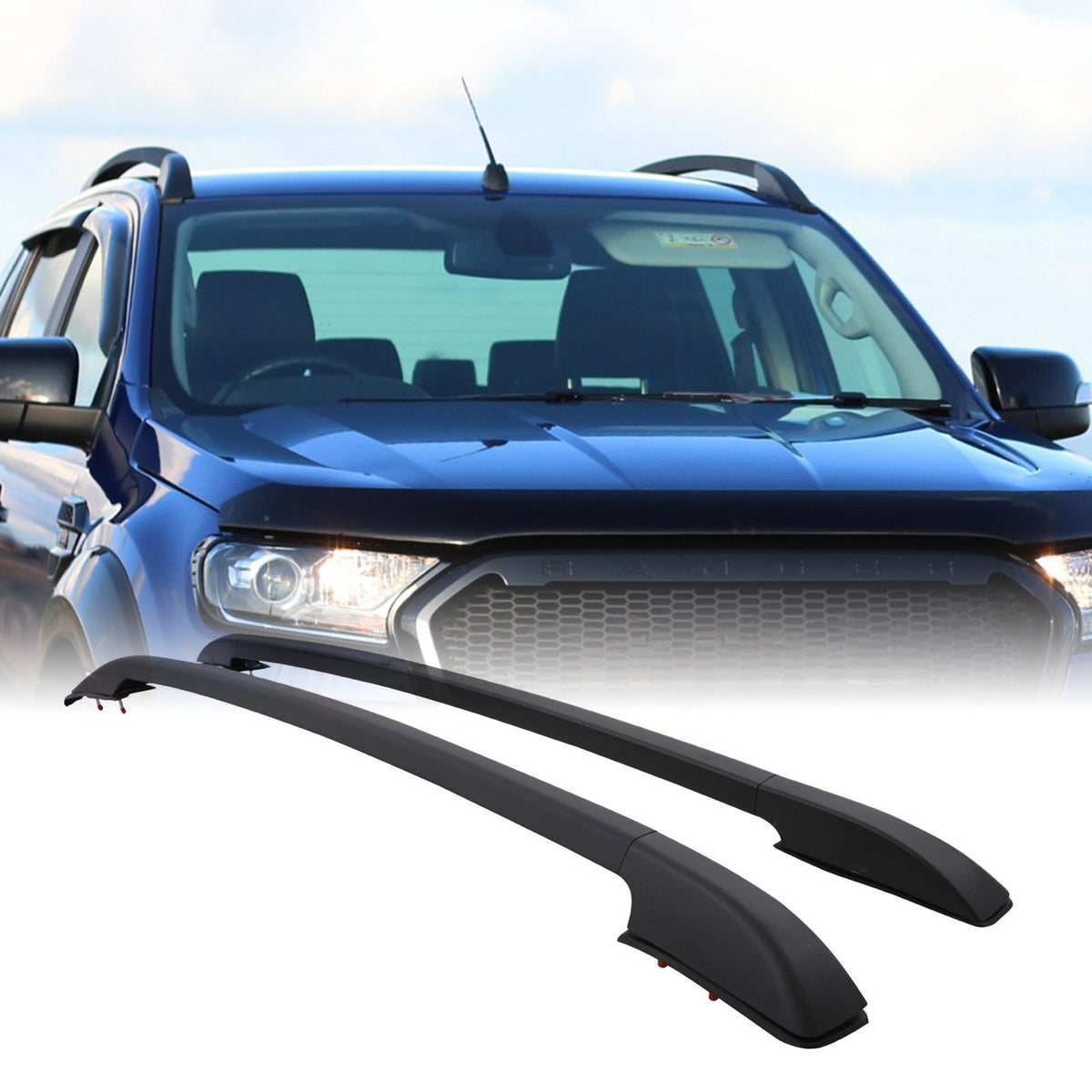 Black Roof Rails for Ford Ranger T7 15-19