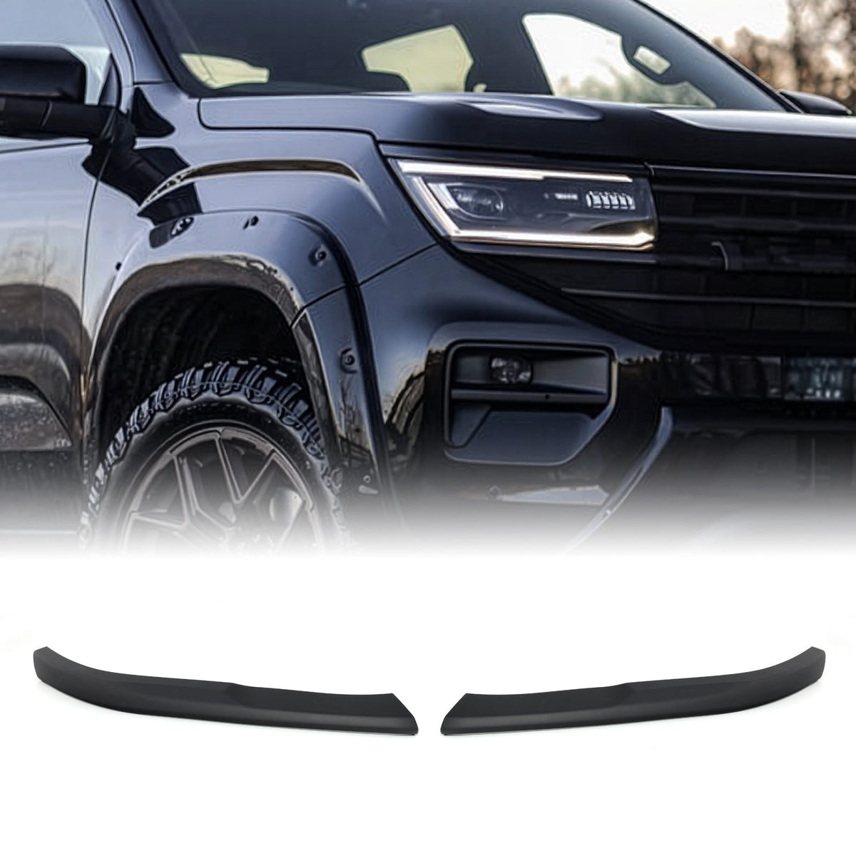 Matte Black Headlight Trims for VW Amarok MK2 2023+