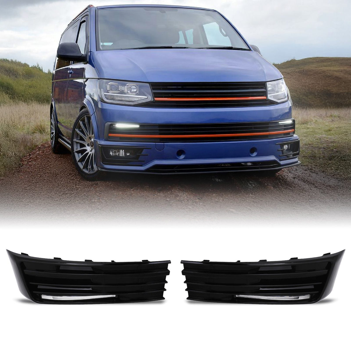Central Grille LED Daytime Running Lights for VW Transporter T6 16+