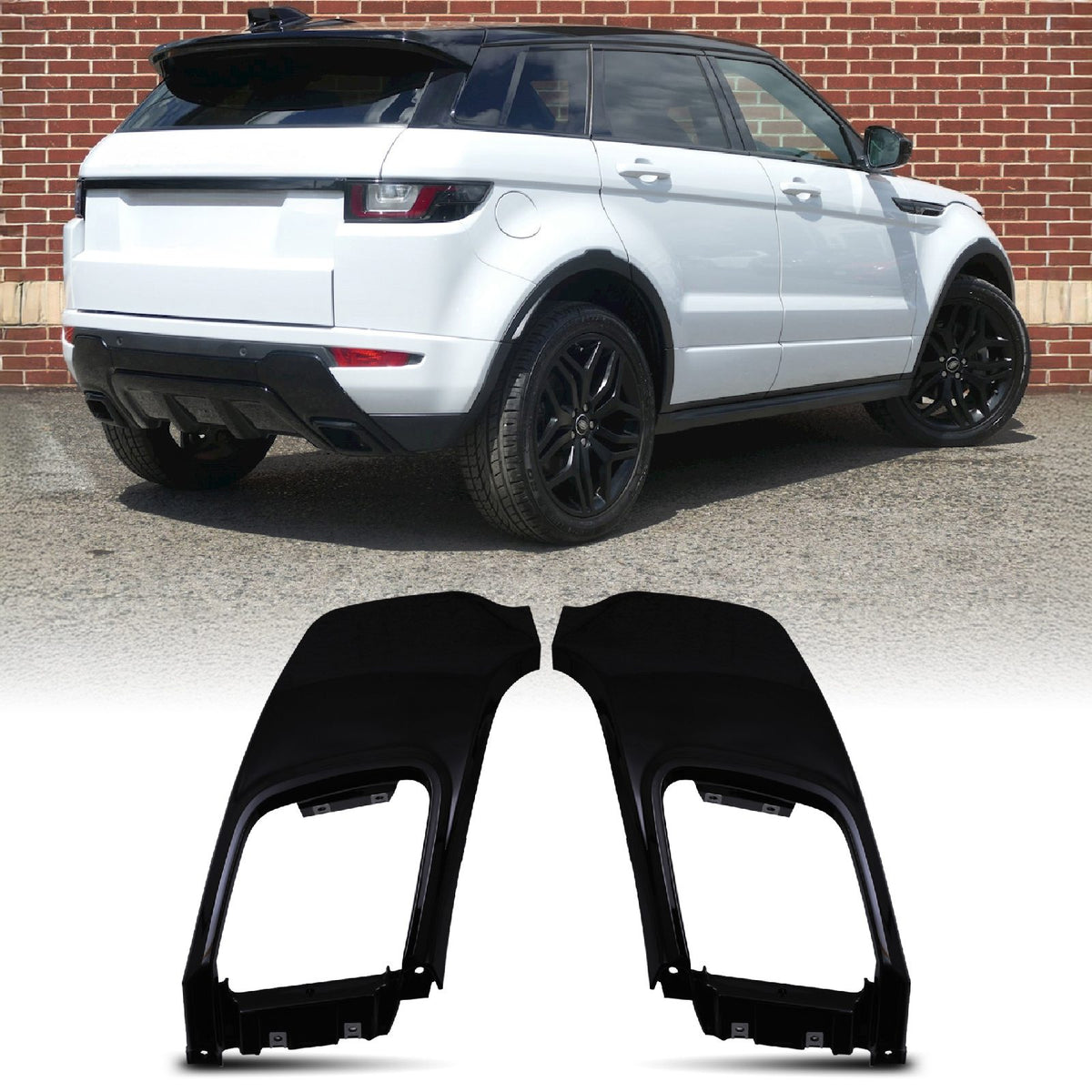 Black Exhaust Rear Bumper Surrounds for Range Rover Evoque L538 10-17