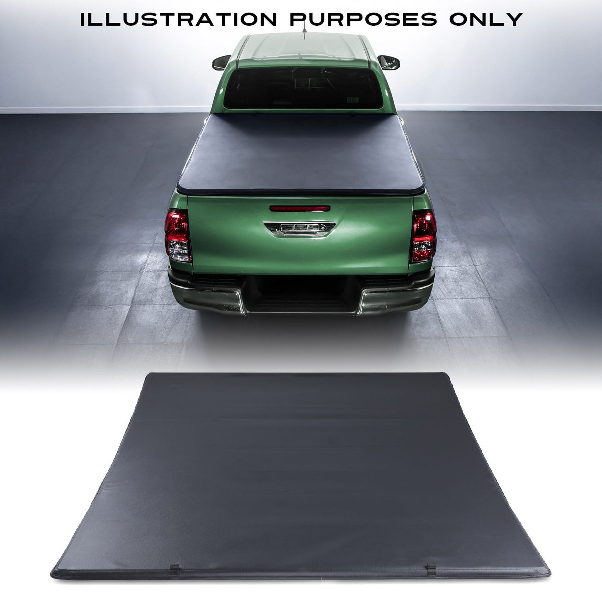Black Tri-Fold Soft Tonneau Cover for Toyota Hilux Vigo MK7 05-15