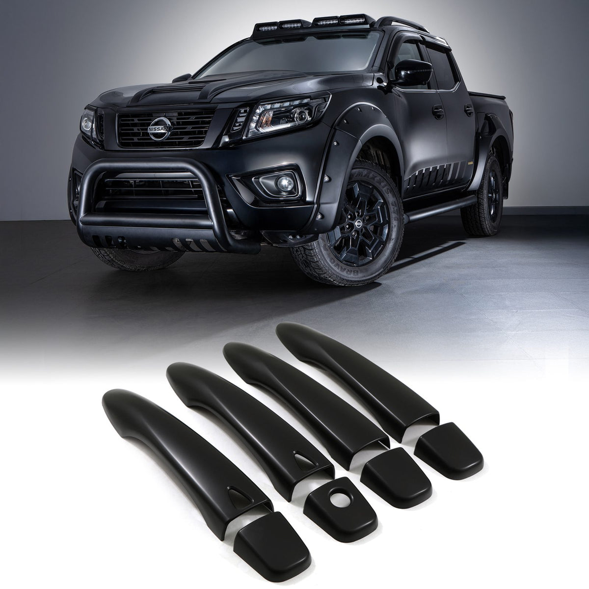 Black Door Handle Covers for Nissan Navara D23 NP300 2014-2021