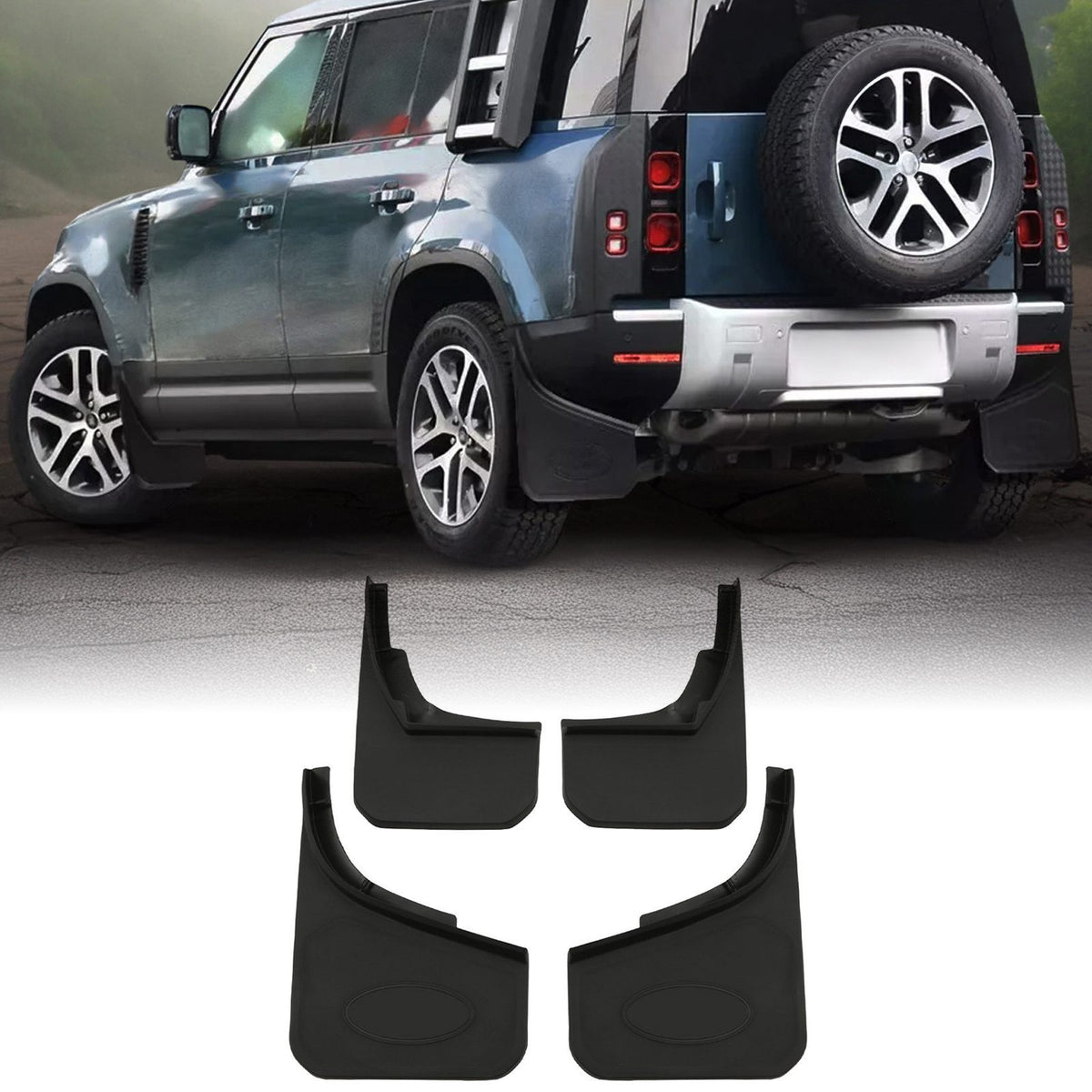 Black Mud Flaps for Land Rover Defender 90 110 130 L663 2020+