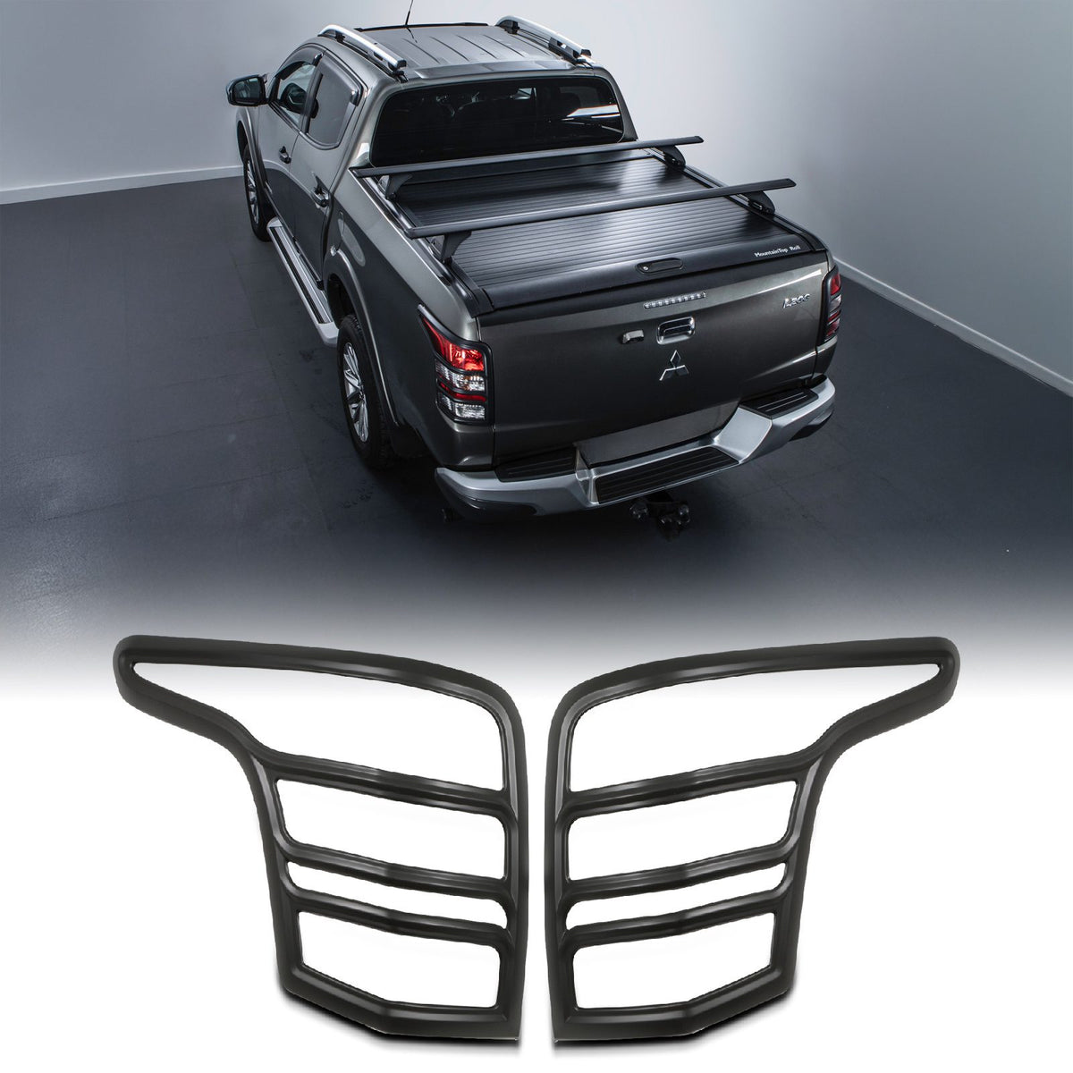 Black Tail Light Cover Trim for Mitsubishi L200 Triton 2015-2018