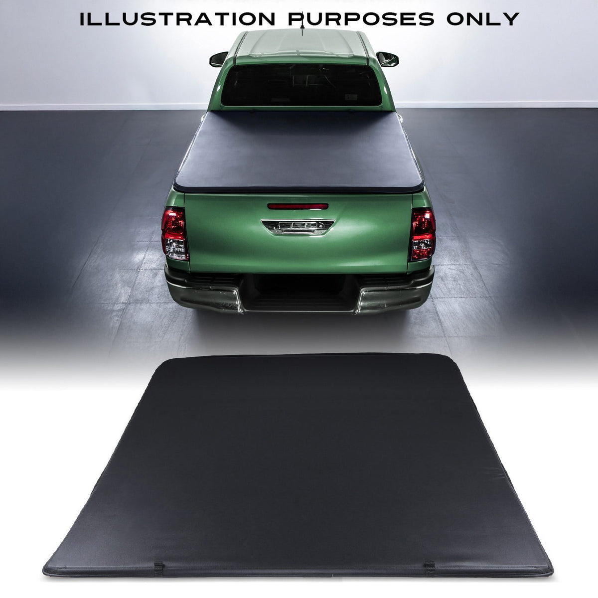 Black 3 Fold Soft Tonneau Truck Bed Cover for Isuzu D Max RT 12-19