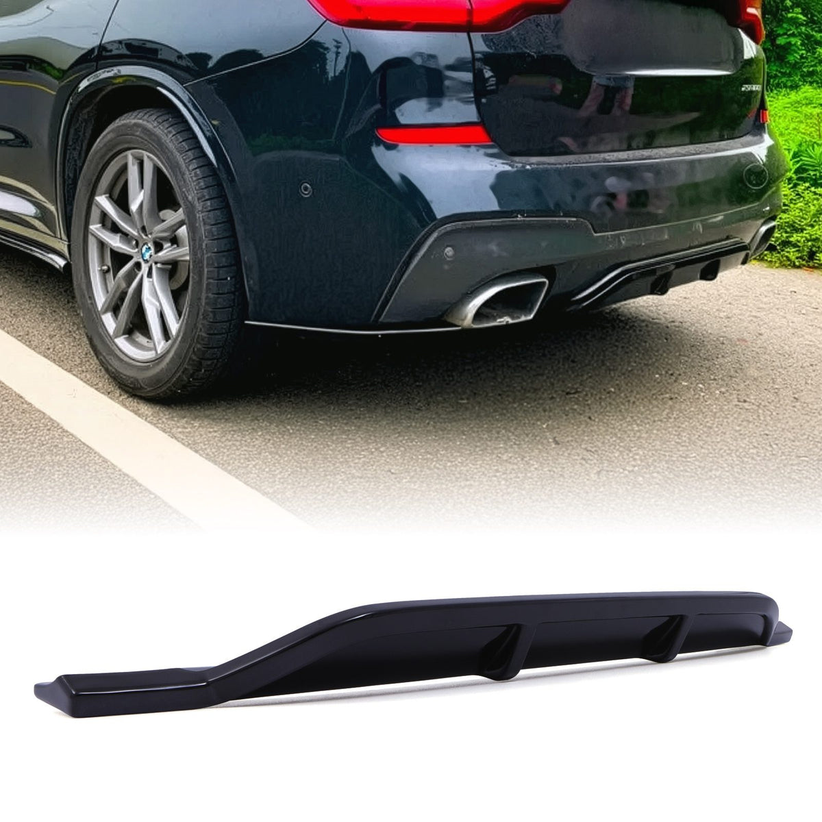 Gloss Black Rear Diffuser for BMW X3 G01 Pre LCI 18-21