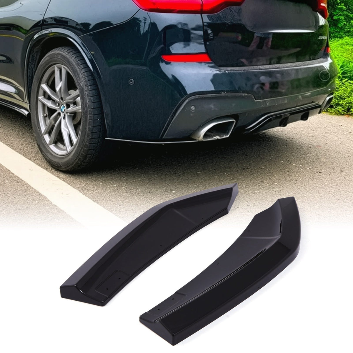 Gloss Black Rear Spats for BMW X3 G01 Pre LCI 18-21