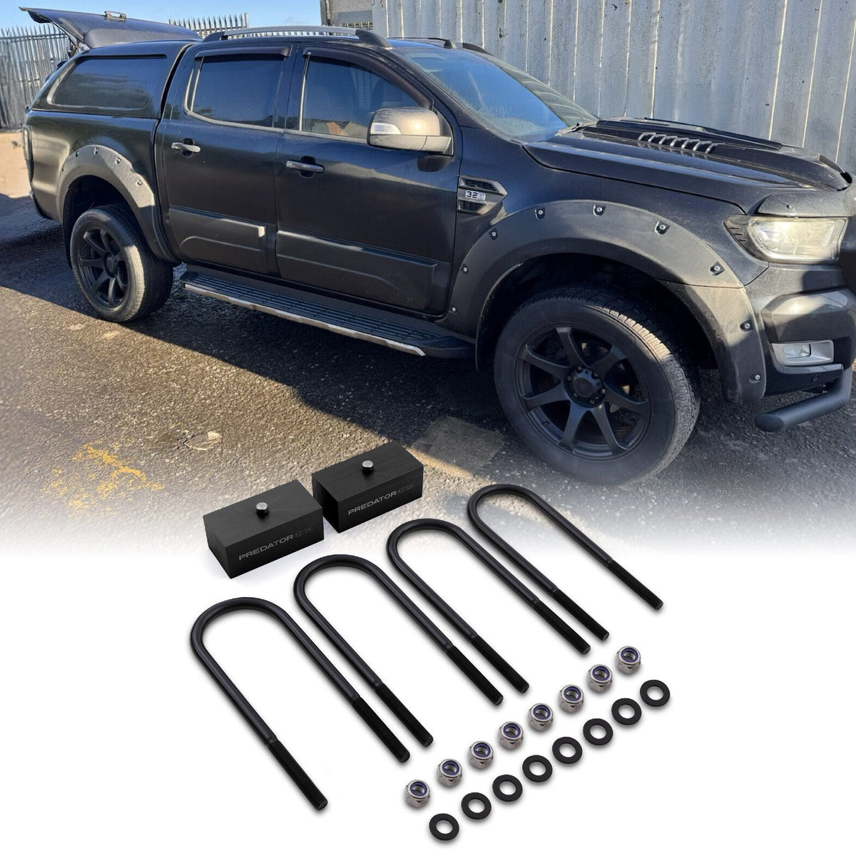 2" Black Rear Lift Blocks for Ford Ranger T6 T7 T8 12-21