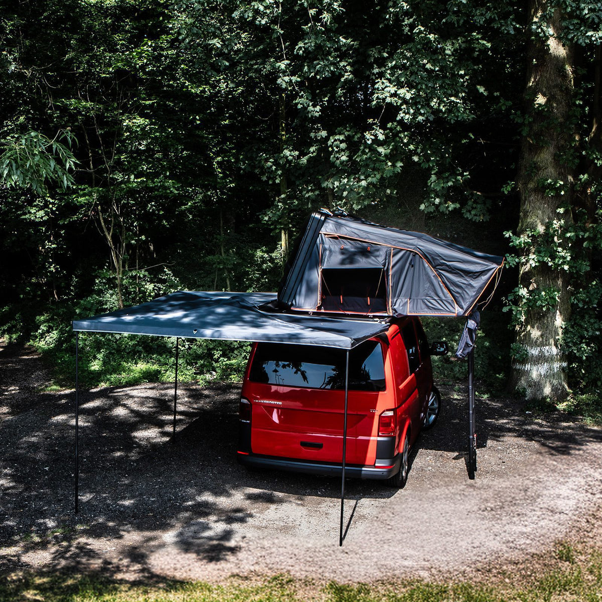 Hard Shell Expedition Roof Top Van Camping Tent With 270 Degree Side Awning & 2.6M Aluminium Roof Rack